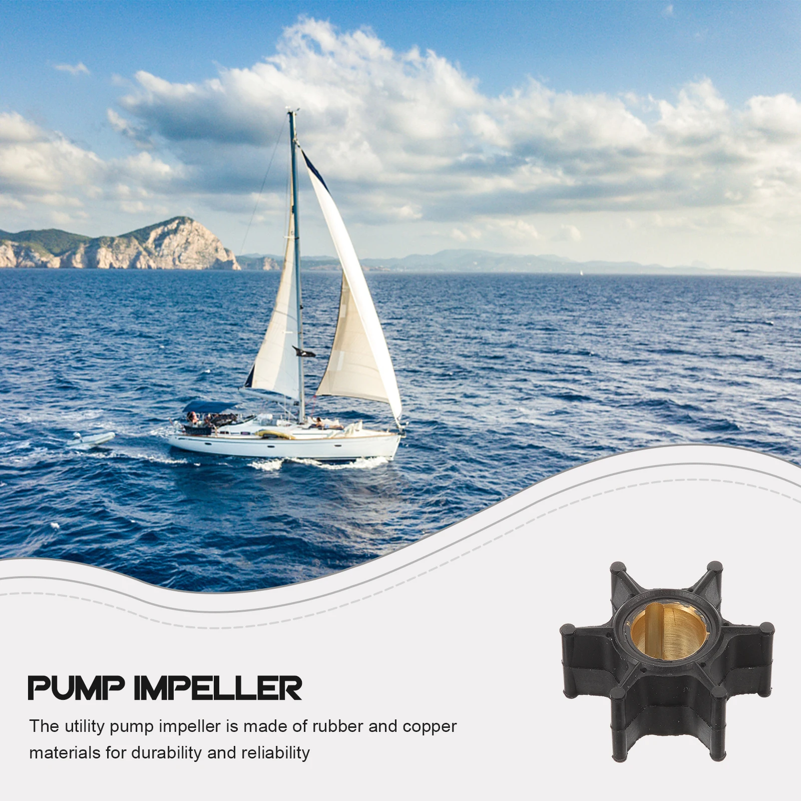 

Water Pump Impeller for Outboard Motor Rubber Material Replacement Parts Marine Accessories 386084 18-3050 9-45201 Utility Pump