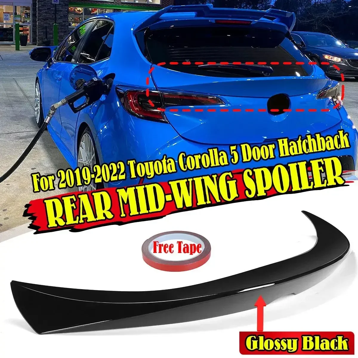 

New Car Rear Spoiler Wing Lip For Toyota Corolla 5 Door Hatchback 2019-2022 Rear Trunk Mid Spoiler Lip Boot Wing Lip Body Kit