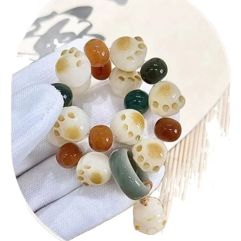 Cute Pear Vortex Cat Claw Bodhi Bracelet Student Bodhi Root Handheld Female Hand Toy Cultural Artifact Prayer Beads Bracelet