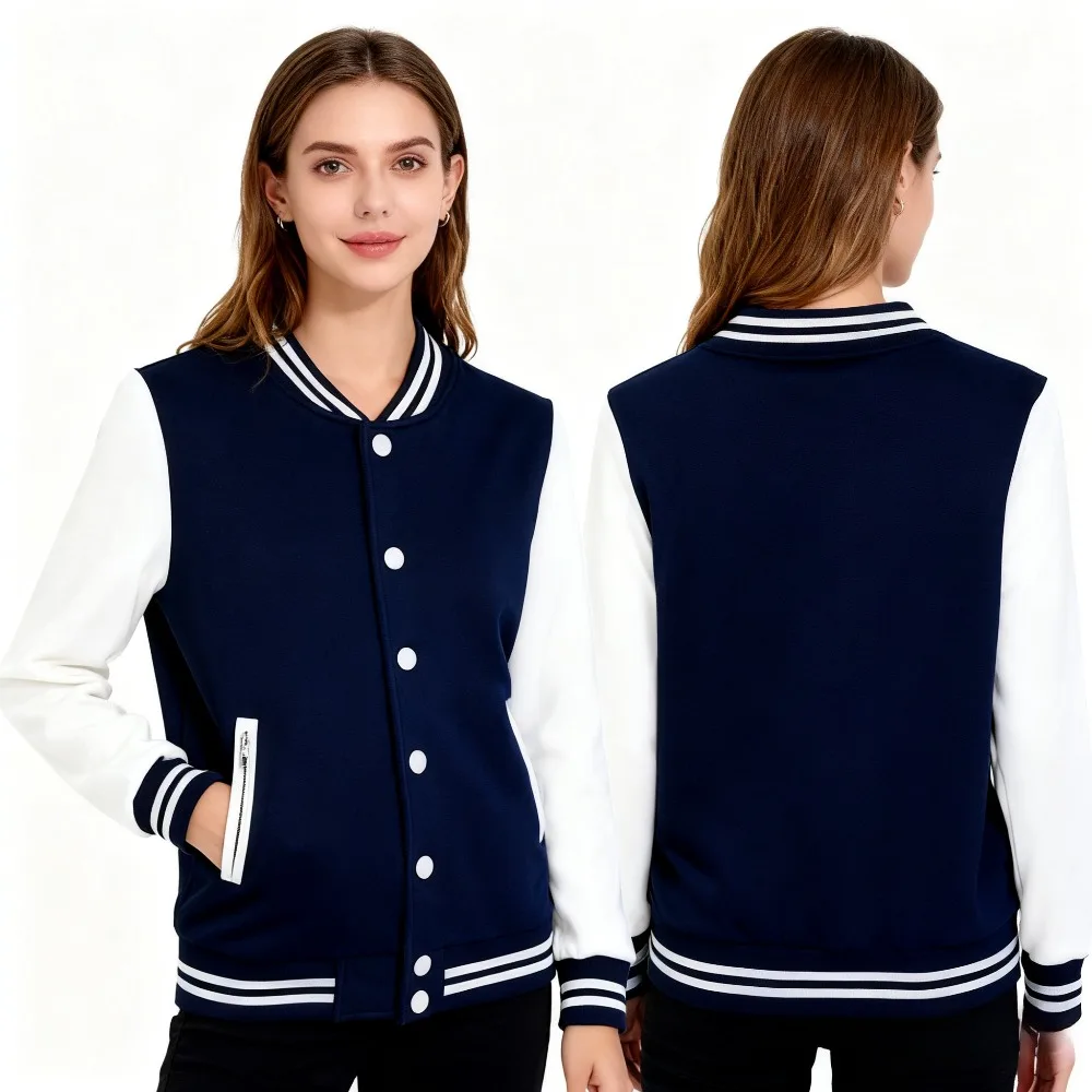 

Женская осенне-зимняя бейсбольная повседневная конструкция с цветными блоками, подходящая для занятий спортом на открытом воздухе, универсальная верхняя одежда, уличная одежда