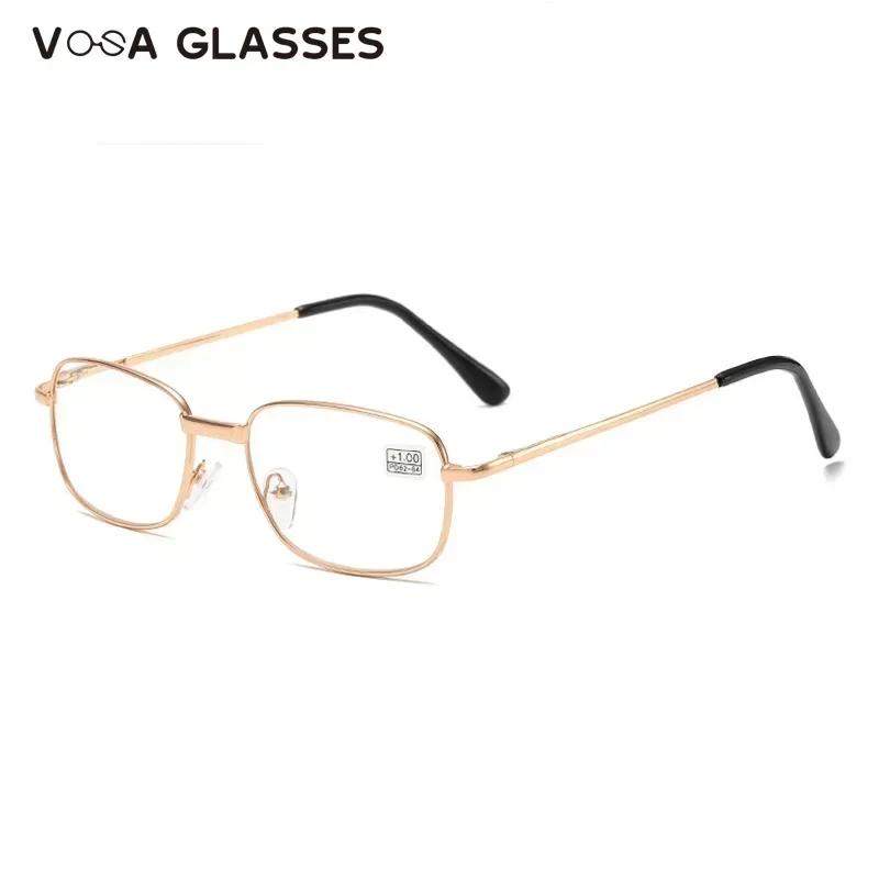 Unisex Metal Frame Reading Glasses Vintage Prescription Presbyopia Eyeglasses Hyperopia Eyewear Diopter 0 to +4.0 for Men Women