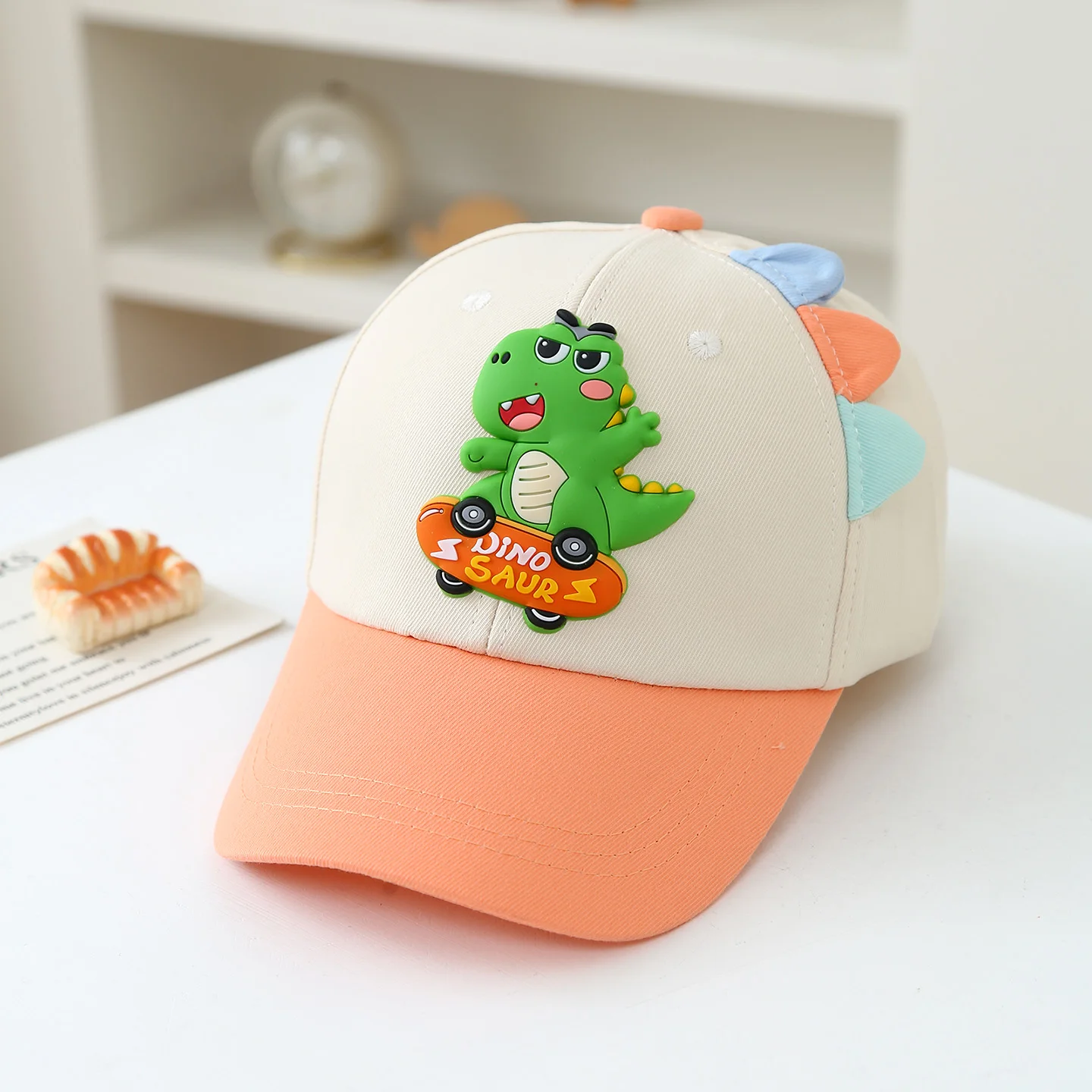 

Jigsaw skateboard mini dinosaur baseball cap cotton sweat-absorbent breathable beanie for outdoor sun protection and casual wear