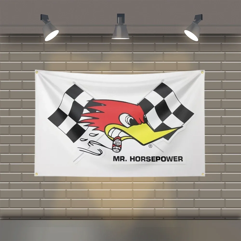 3x5 FT Mr.Horsepower Clay Smith Cams Flag Polyester Printed Horsepower Flags for Room Garage Decor