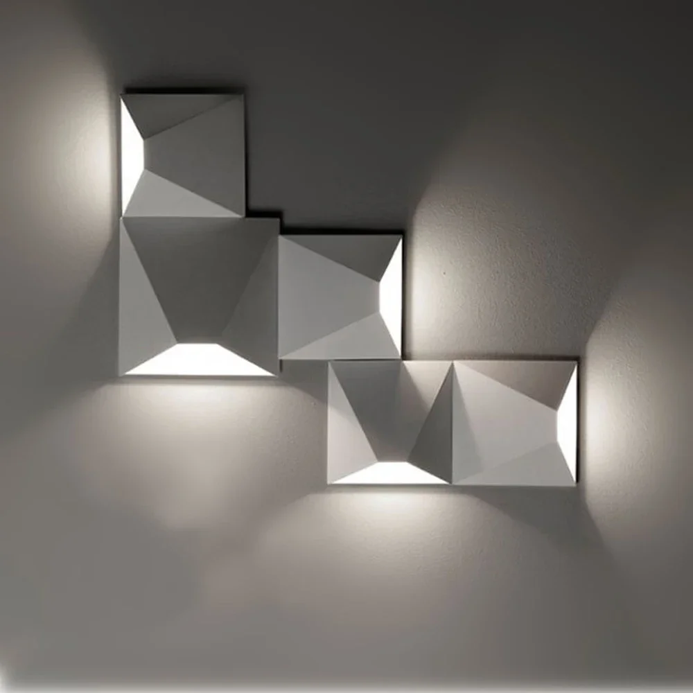 LED Modern Geometric Iron Acryl Black White DIY Magic Box LED Lamp LED Light Wall lamp Wall Light Wall Sconce For Store Bedroom