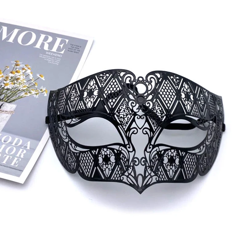 

Venetian Laser Cut Metal Iron Masquerade Masks Aldult Halloween Mardi Gras Cosplay Carnival Party Mask Black Hollow Out Unisex