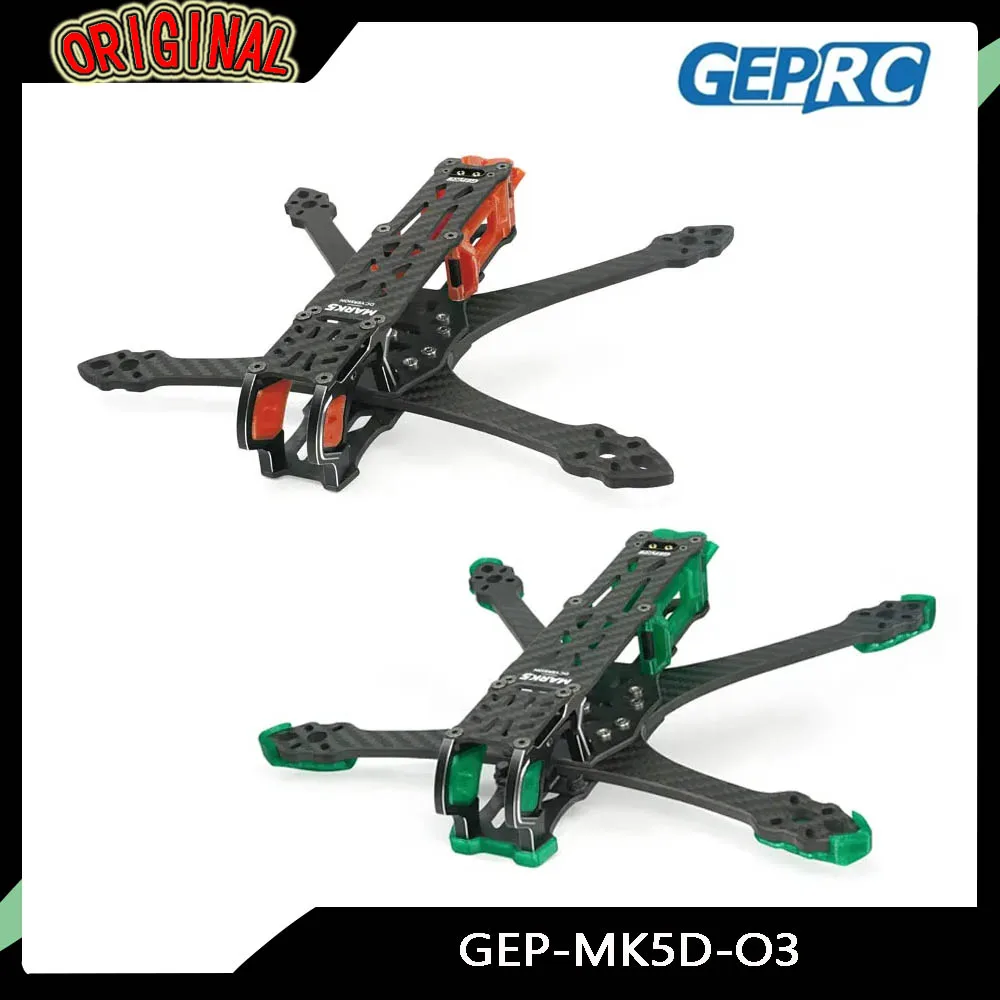 

GEPRC GEP-MK5D Mark5 5-дюймовая рама FPV (DeadCat) — DJI O3 Ready, легкий, высокая жесткость, углеродное волокно — для гоночного дрона своими руками, БПЛА