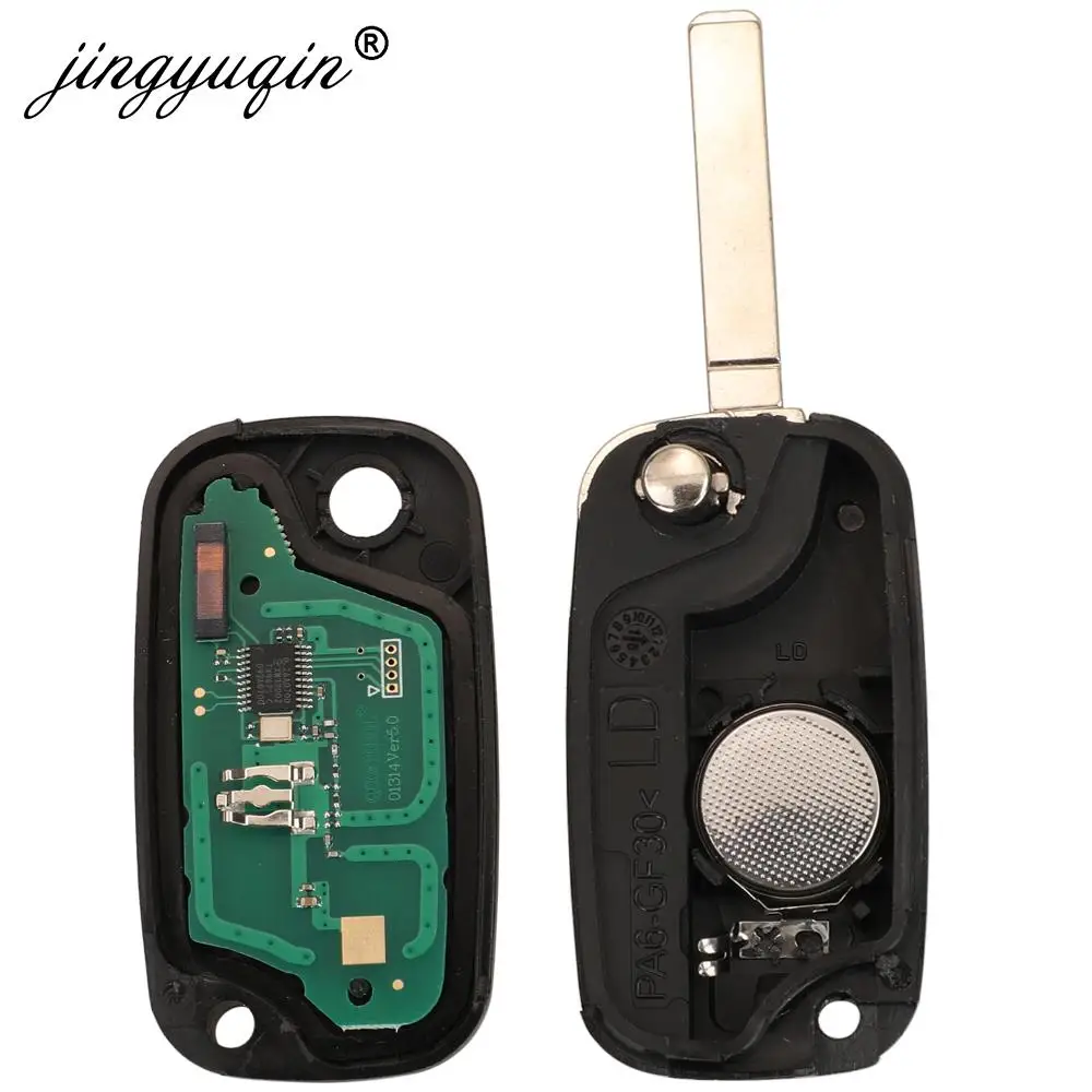 jingyuqin Flip Remote Key Fob 2/3 Buttons 433MHz ASK ID46 PCF7961 for for Mercedes Benz Citan 2012 - 2019 Smart W364