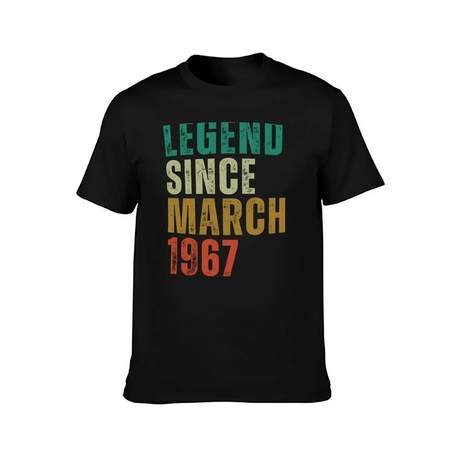 Legend Since March 1967 Awesome Retro Vintage Birthday Years Old Gift T-Shirt Anti-Fade Casual Tee Shirt