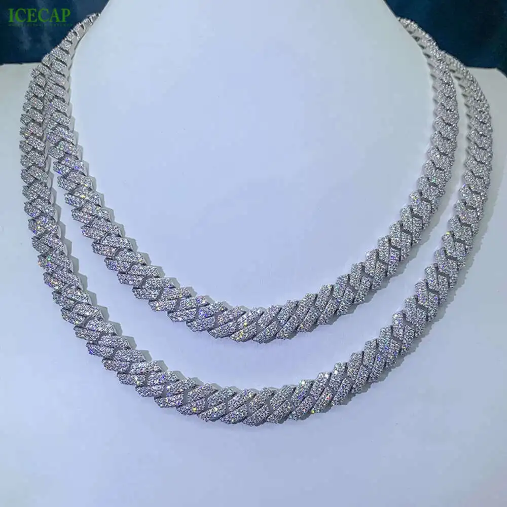 

Fashion 2023 Sell Jewelry Ice Out Vvs Diamond Hip Hop Cuban Link Chain S925 Sterling Silver Moissanite Cuban Chain Necklace