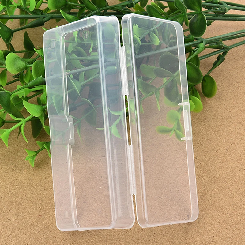 1Pc Transparent Plastic Storage Box Sauce Bottle Fruit Fork Storage Box Empty Storage Box Jewelry Rectangle Case