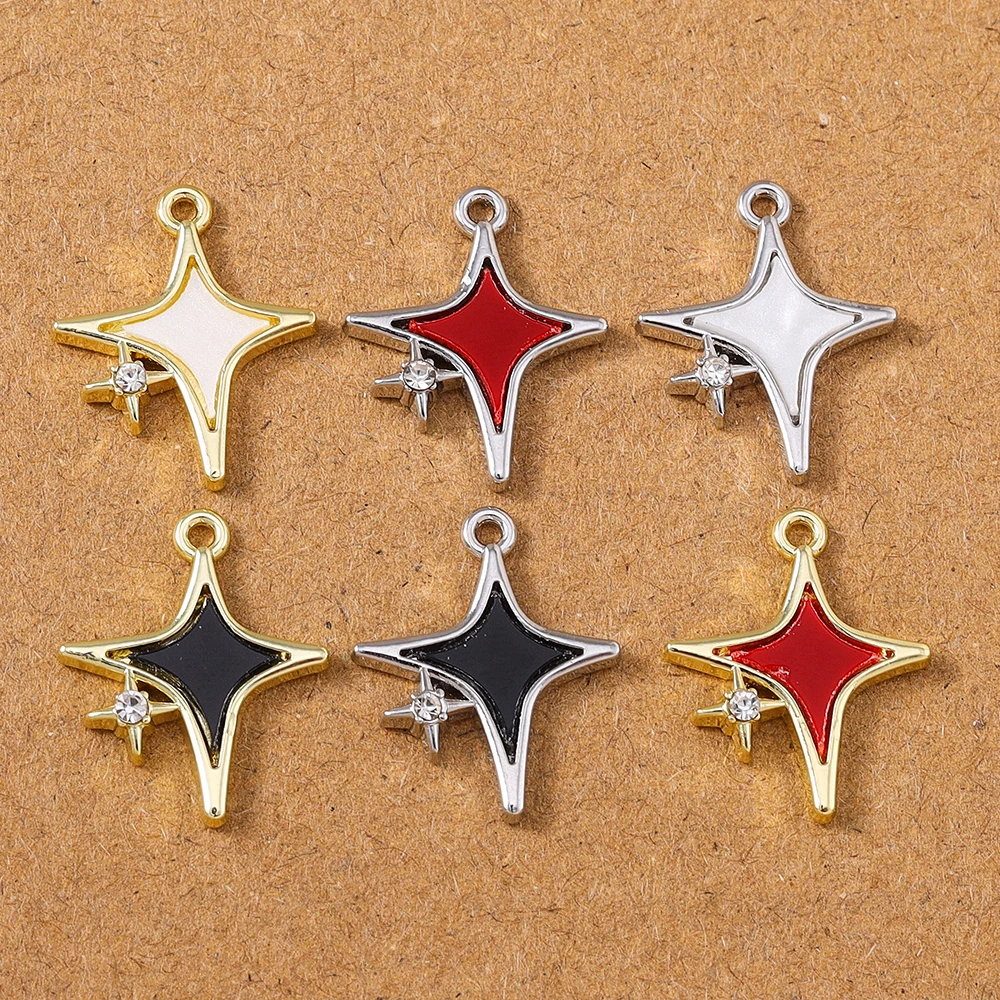 5pcs 19x16mm Cute Crystal Star Charms Pendants for DIY Necklace Earrings Bracelet Handmade Jewelry Making Accessories Supplies