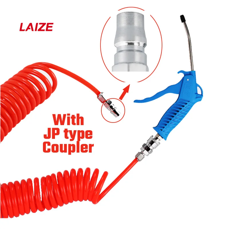 

LAIZE Pneumatic Polyurethane PU Air Compressor Hose Spring Spiral Pipe 8*5mm 9m With Dust Blower Blow Gun High Pressure