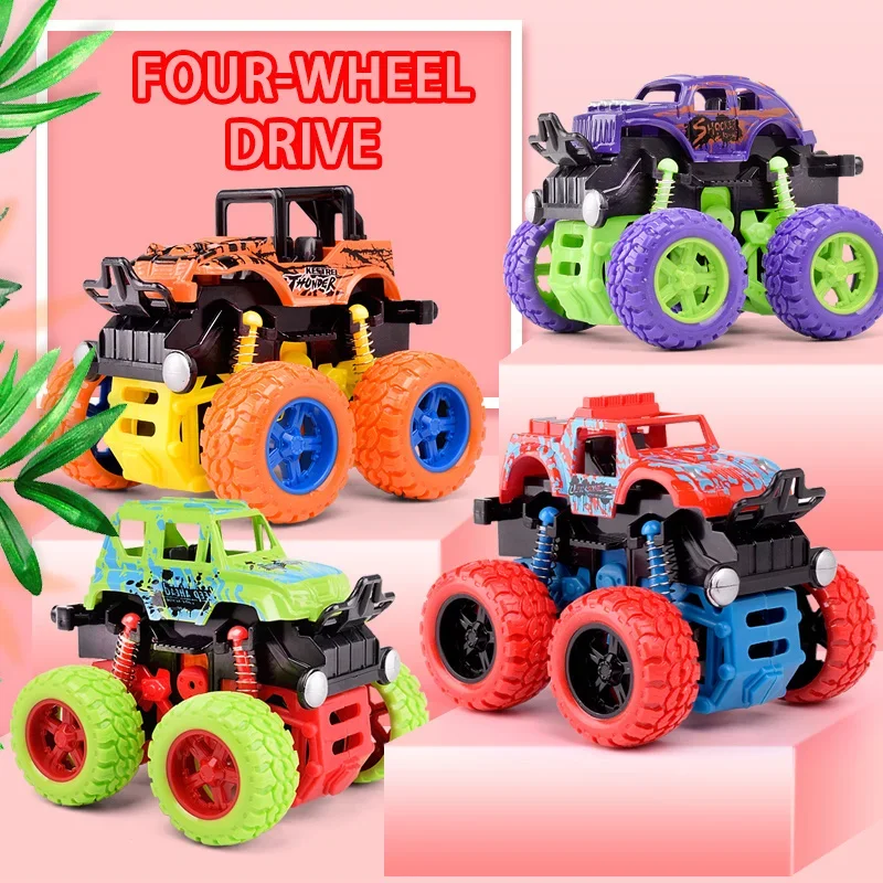 

Pull Back Toy Car Inertial Rotation Car Four-wheel Drive Off-road Vehicle SUV Racing Power Car Children's Toy CarGift