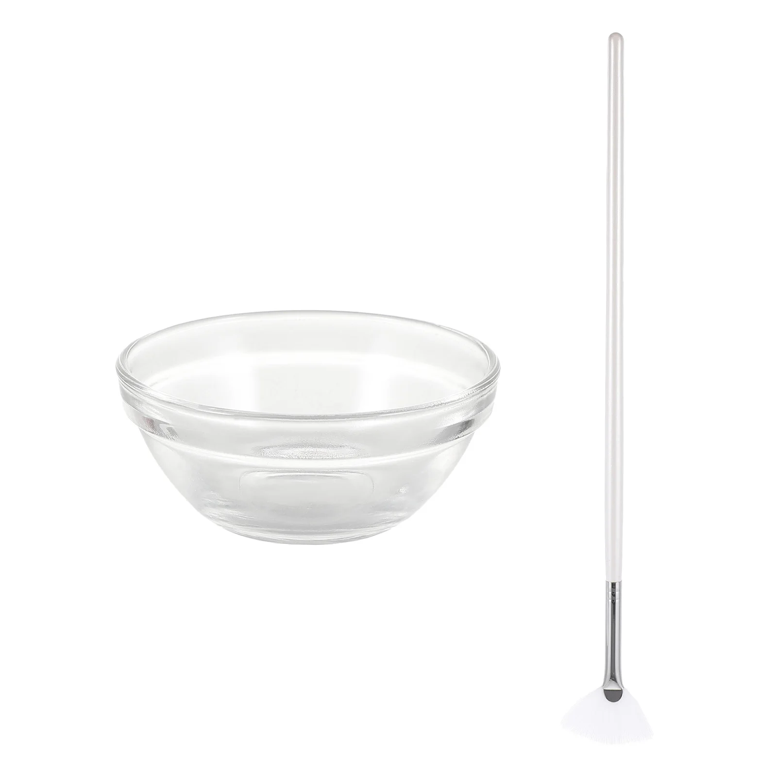 Kit di 2 Pennelli per Maschere Facciali con Impugnatura Comoda e Manico Spesso per la Cura del Viso, Applicazione Fai-da-Te di Maschere, Ciotola per Miscelazione, Strumenti di Bellezza