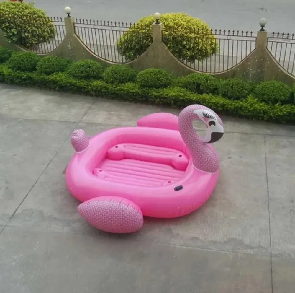 New Large Size 4 Person Inflatable Unicorn Flamingo Party Water Float Island Entertainment Buyers
