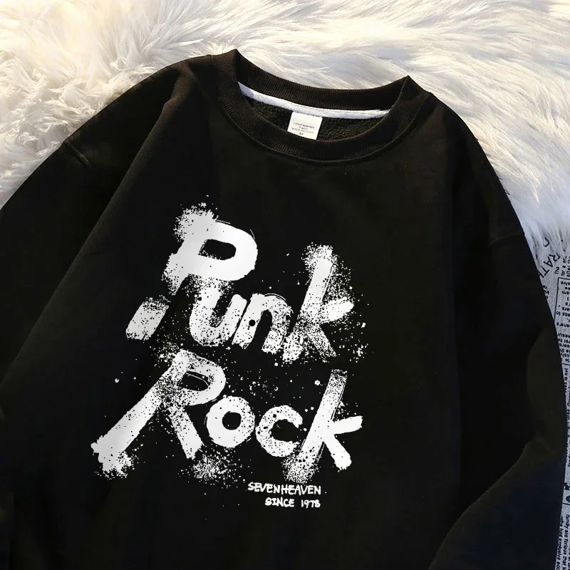 

Punk rock MEN'S sudadera Harajuku loose sweatshirt fashion fleece Camisa autumn crewneck pullover tops