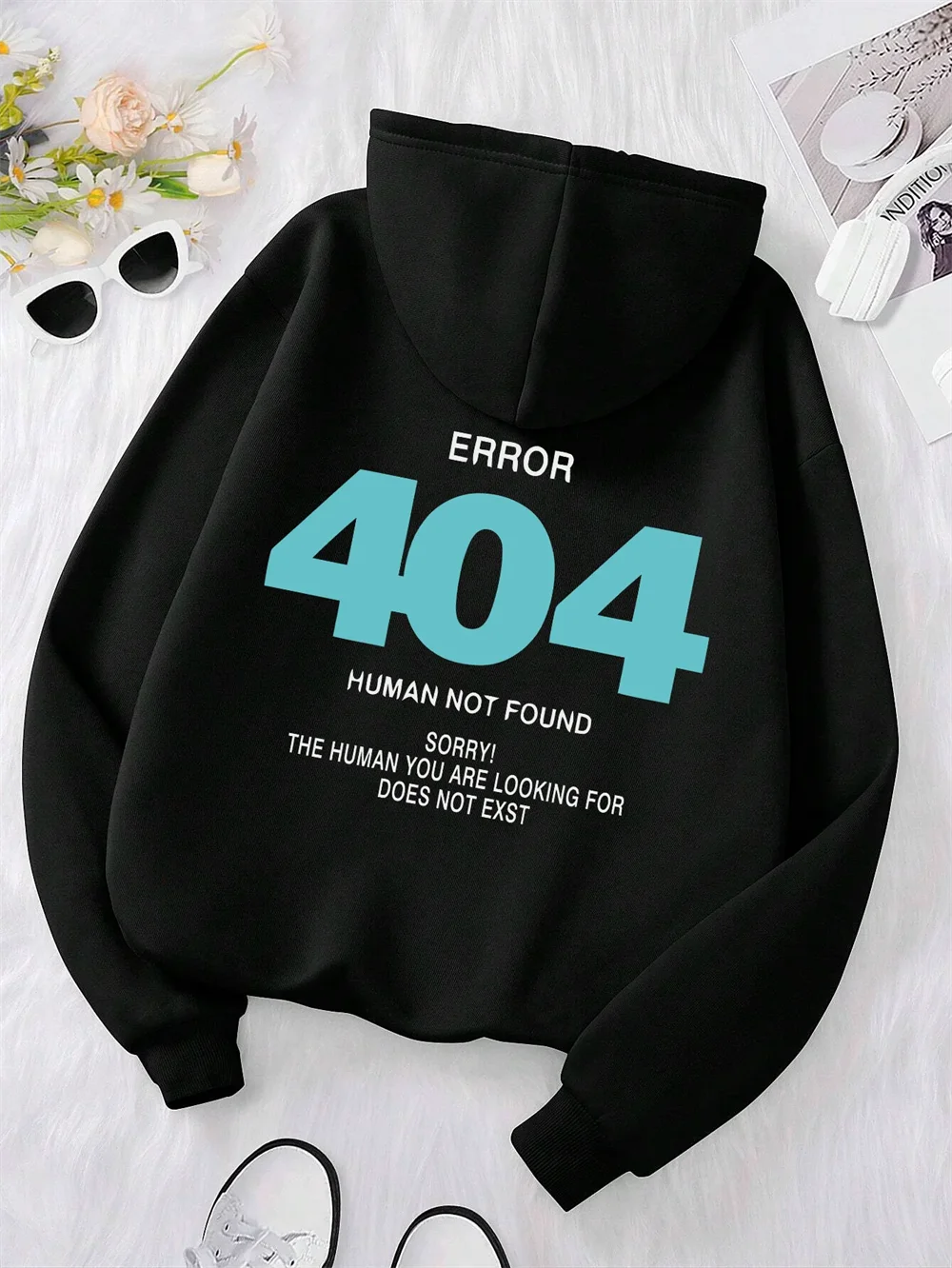 Error 404 Human Not Found sorry! Women\'s Hooded Fashion S-XXXL Hoodies Sweatshirts Hip Hop Streetwear Loose Pullover Punk Tops