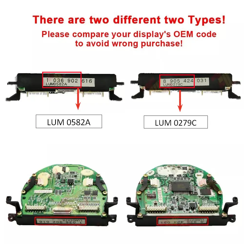 Two Types Display Unit for Mercedes S/CL Class W220 W215 Instrument Cluster LUM0582A / LUM0279C