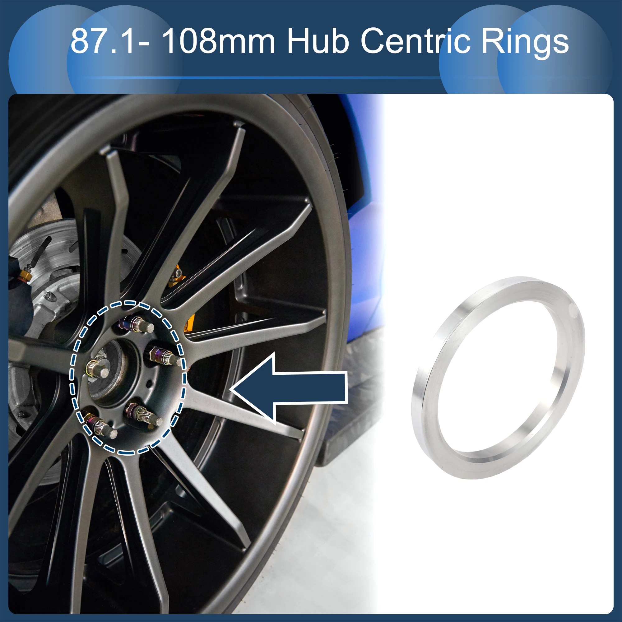 UXCELL 4pcs OD 110/108/106mm to ID 108.1/93.1/75.1/100.1/106.1/67.1/78.1/87.1mm Car Wheel Hub Centric Rings Aluminum Alloy