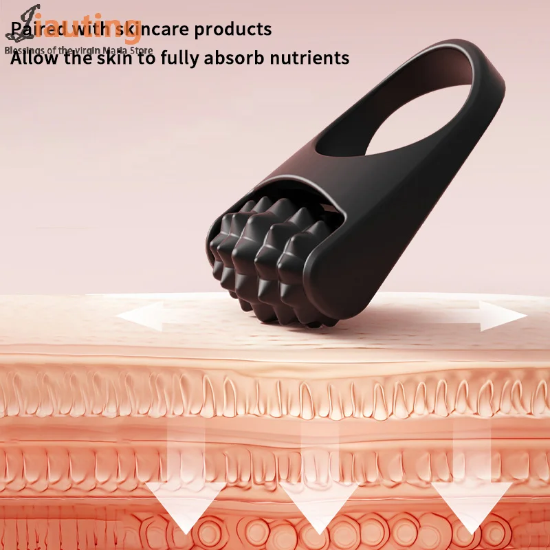 Rullo per massaggio facciale Massaggiatore manuale per sollevamento facciale Anello per bastone da massaggio rotolante Strumento per la cura della bellezza Viaggio portatile in silicone/casa