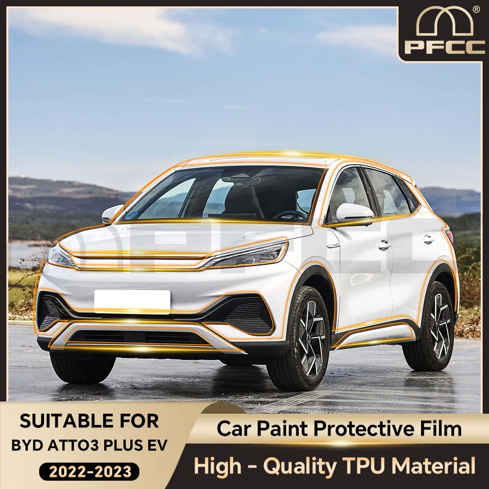 

PPF PFCC Headlight Rearview Film for BYD ATTO 3 Plus EV 2022 2023 8.5mil Paint Protection Rearview Pre-Cut Clear Transparent TPU
