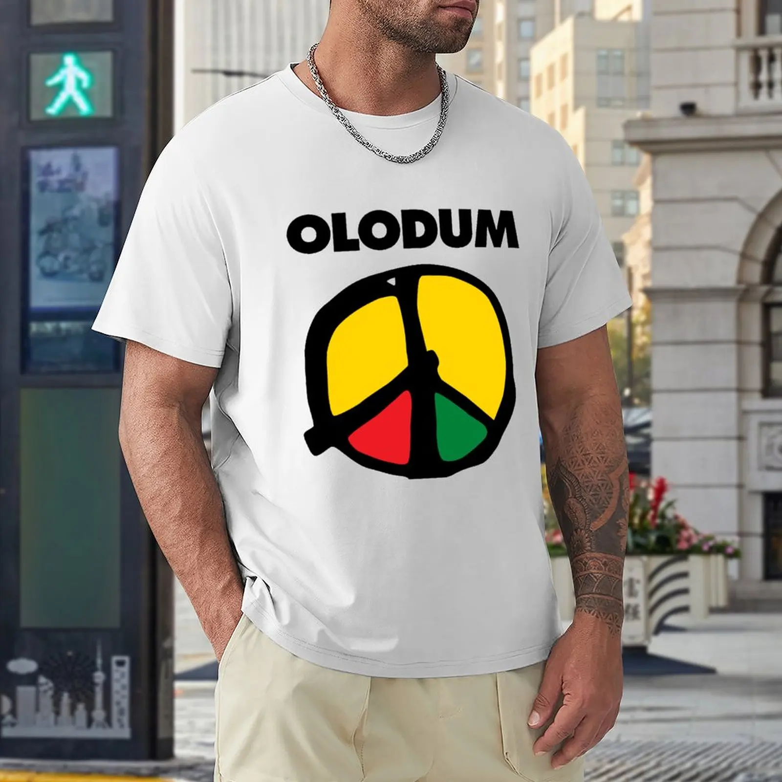 Olodum Michael Jackson PEACE and LOVE T-Shirt cute tops summer clothes Short sleeve mens white t shirts