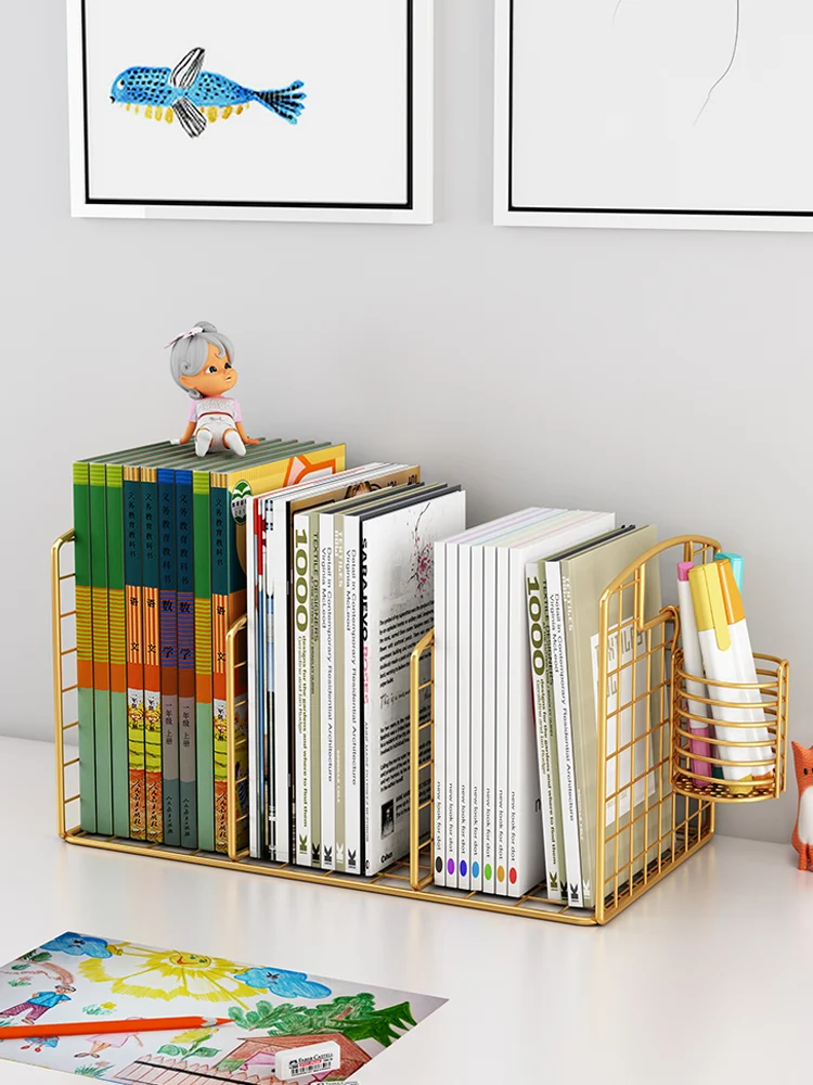 

Bookshelf Children's Desktop Storage Rack Student Desktop Bookshelf Small Bookcase Desk Layered Storage Organizer