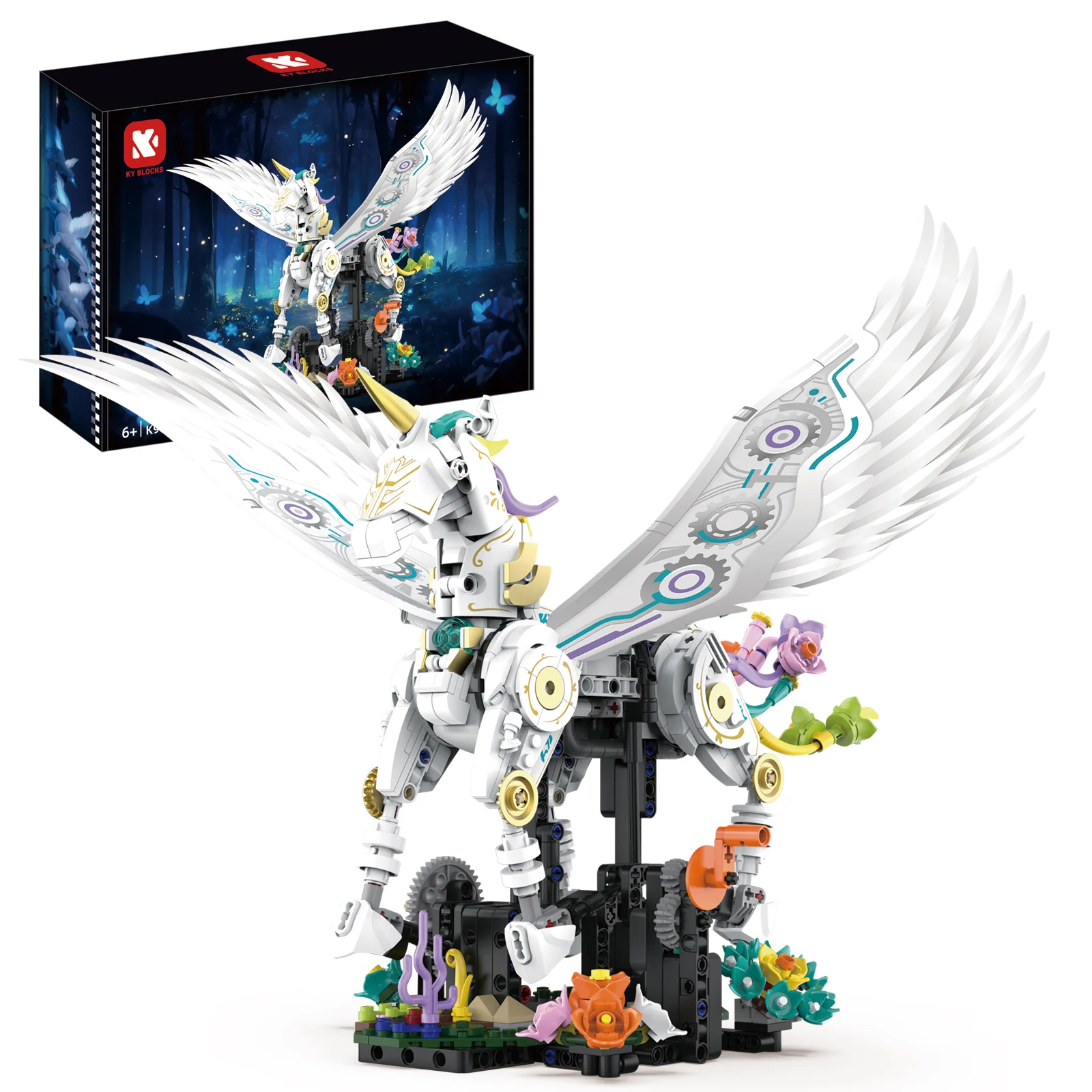 

817pcs Mechanical Unicorn Building Blocks Creative Fantasy Creature Model Kit 96237