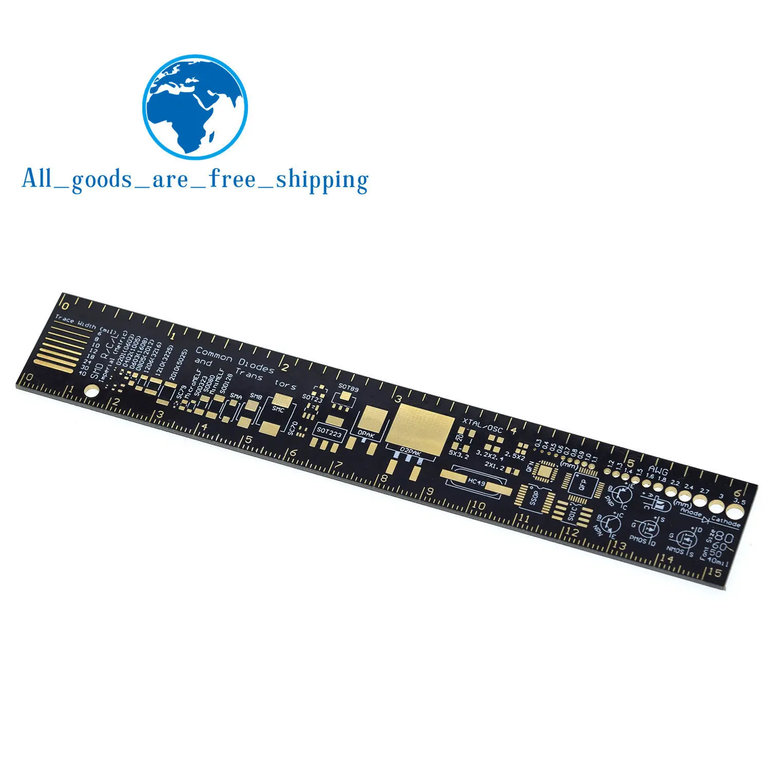 TZT 1/3pcs PCB Ruler For Electronic Engineers For Geeks Makers For Arduino Fans PCB Reference Ruler PCB Packaging Units v2 - 6