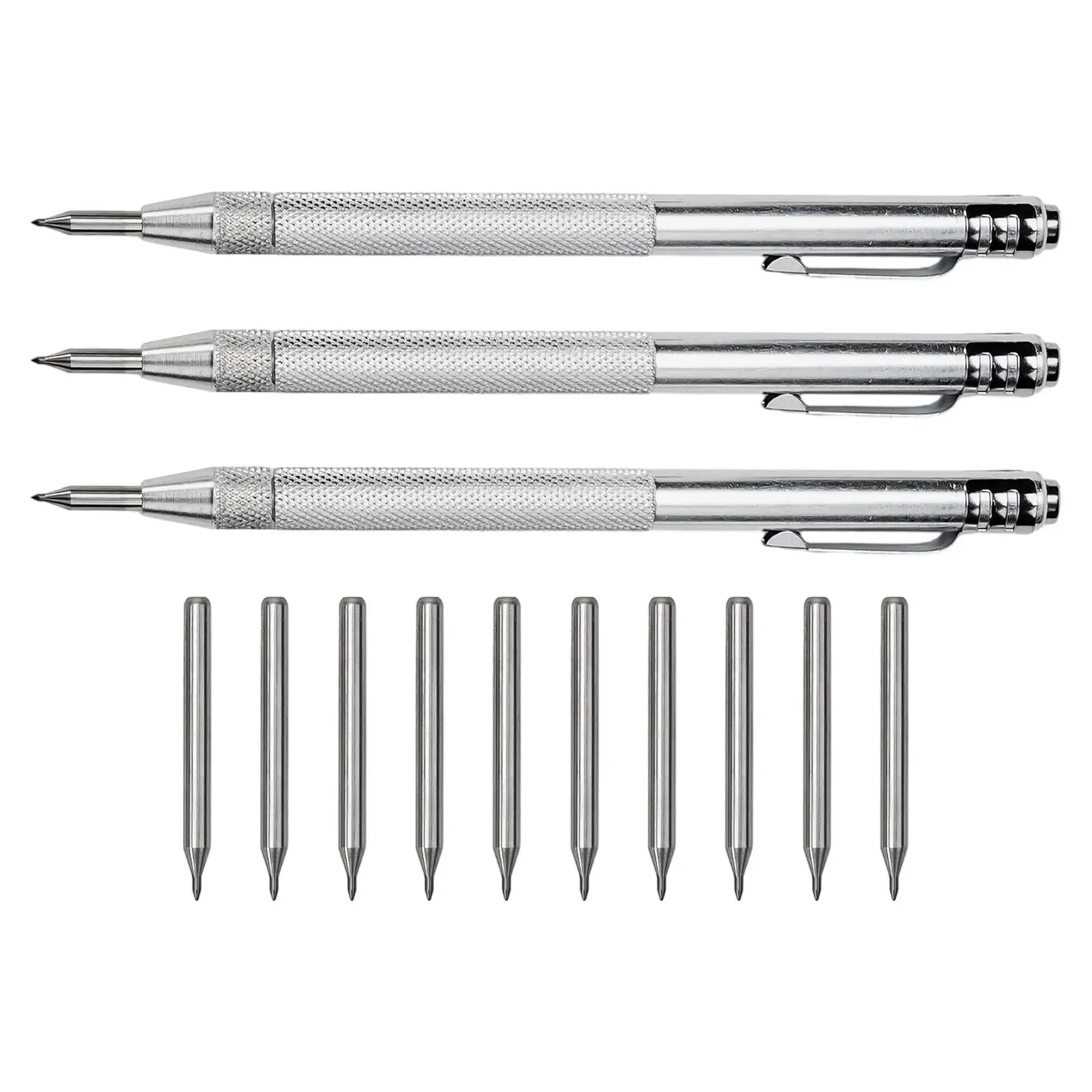 Scriber con punta in carburo di tungsteno con 5 pezzi di penna in alluminio Scriber Penna per incisione Ceramica Guscio di vetro Strumenti per marcatura di costruzioni in metallo