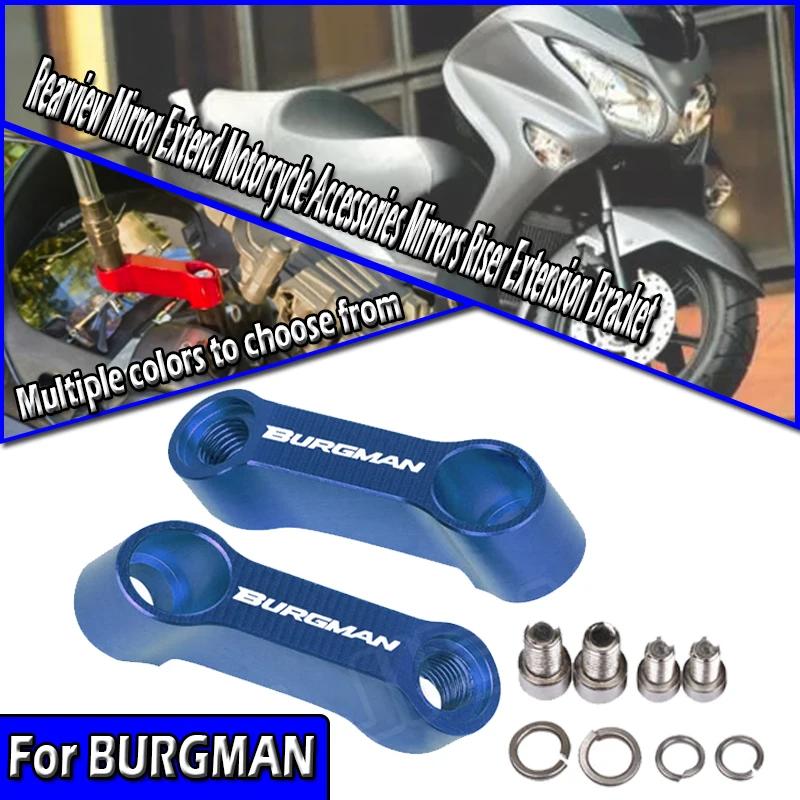 

For BURGMAN 650 400 125 200 10mm 8mm Rearview Mirror Extend Motorcycle Accessories Mirrors Riser Extension Bracket