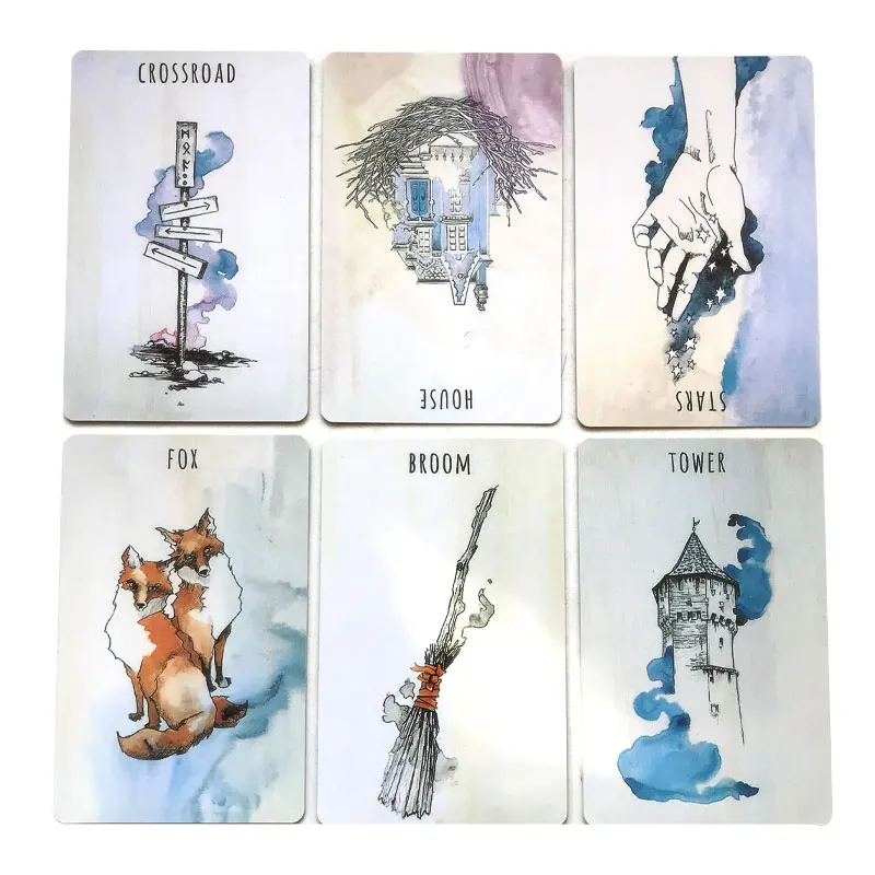 All English: Scrying Ink lenormand Oracle Tarot Card For Entertainment Fate Prophecy Divination Family Party Oracle PDF Guide