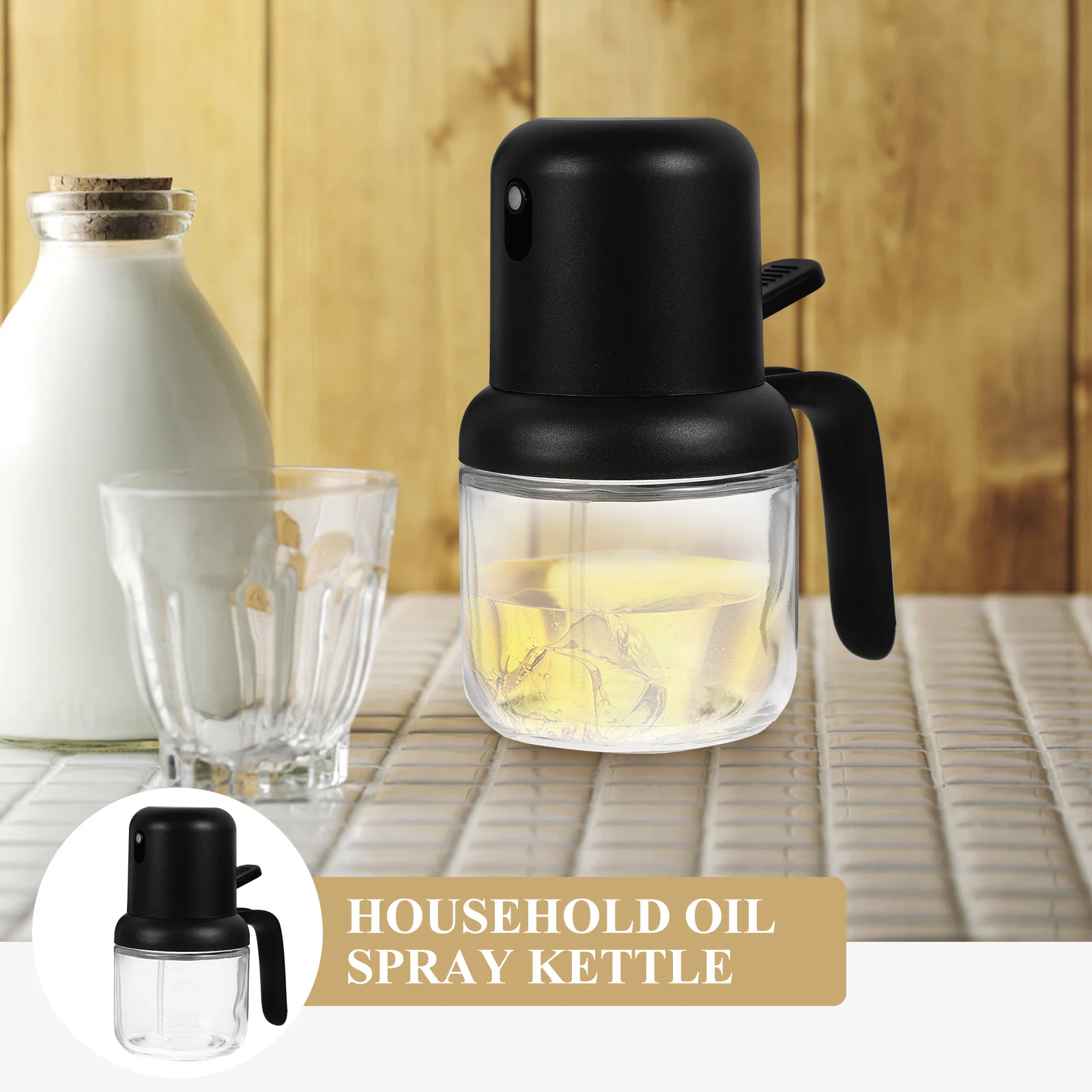 زجاجة بخاخ زيت زجاجية رائعة، نوع الصحافة، مدفق، استخدام مريح، أساسيات المطبخ، بخاخ زيت، نوع الصحافة، زجاجة صب الرش