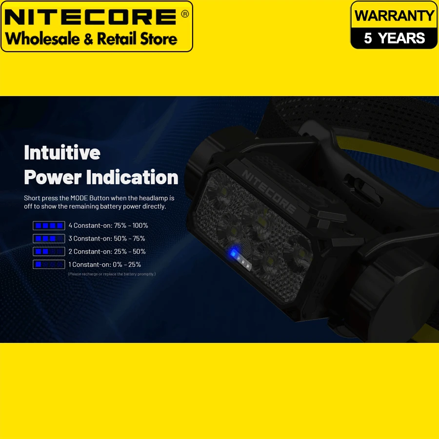 كشافات عمل NITECORE HC70 UHE 1600 لومن 21700 عالية الأداء مع بطارية ليثيوم أيون 6000 مللي أمبير في الساعة #6