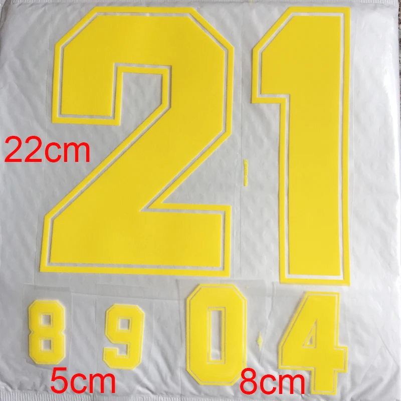 Basketball Shirt Iron on Letter Yellow Football jersey Number Clothes Hot Transfer Sticker