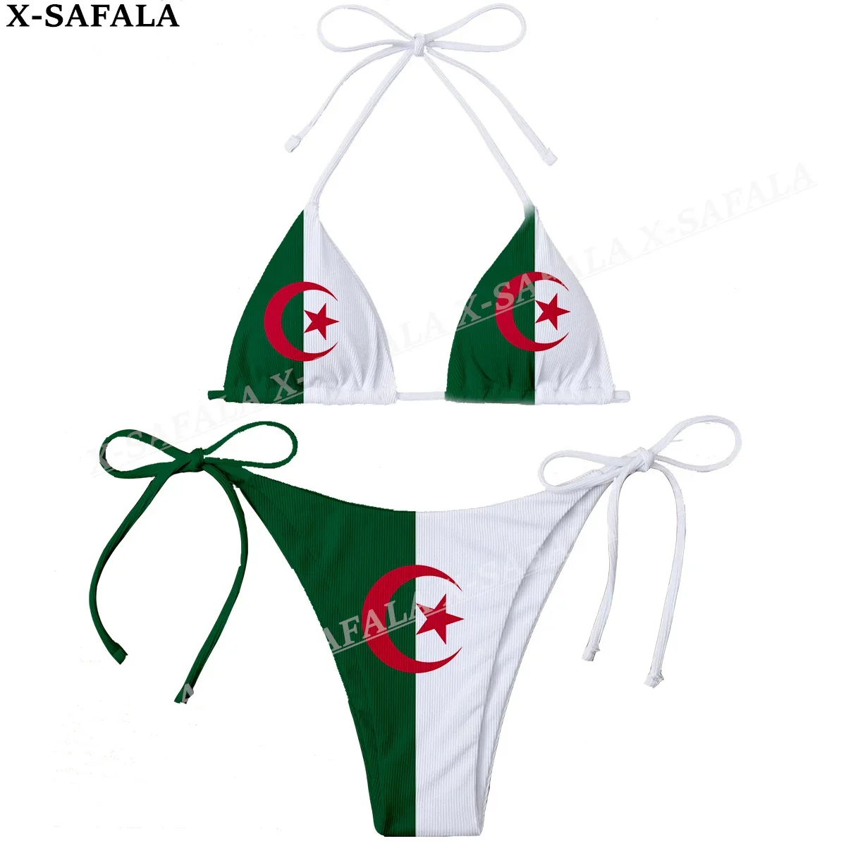 

Algeria Country Flag 3D Print Women Micro Sexy Bikini Bra Set Summer Beachwear Sexy Beach Two Pieces Bathing Suits Swimwear