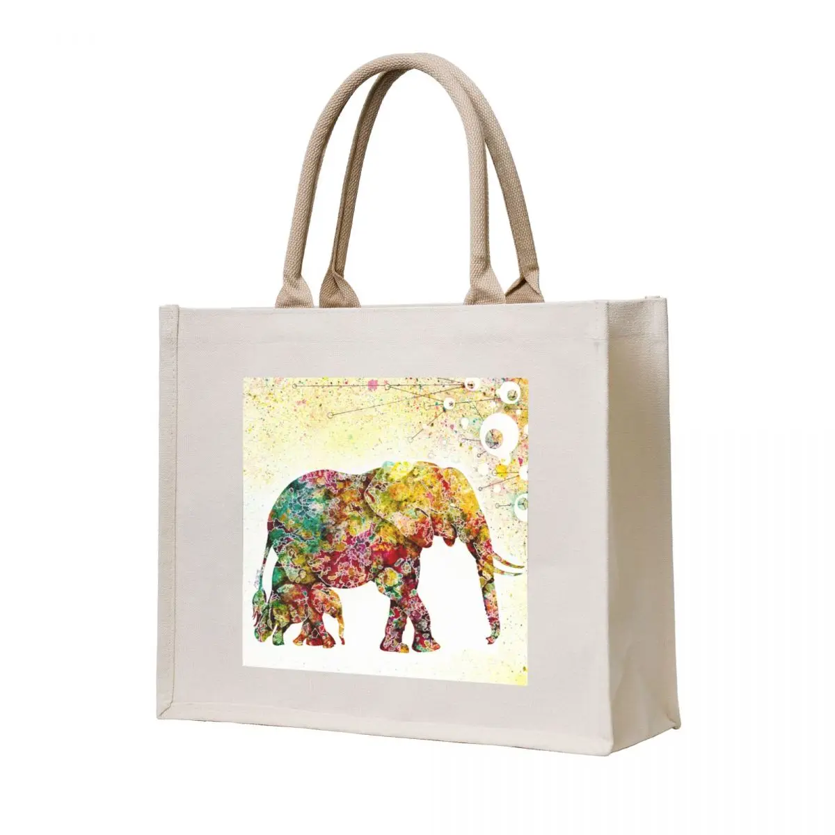 

Forever Young Elephant Mother & Baby Tote Bag Canvas custom canvas bag hand bag Big women