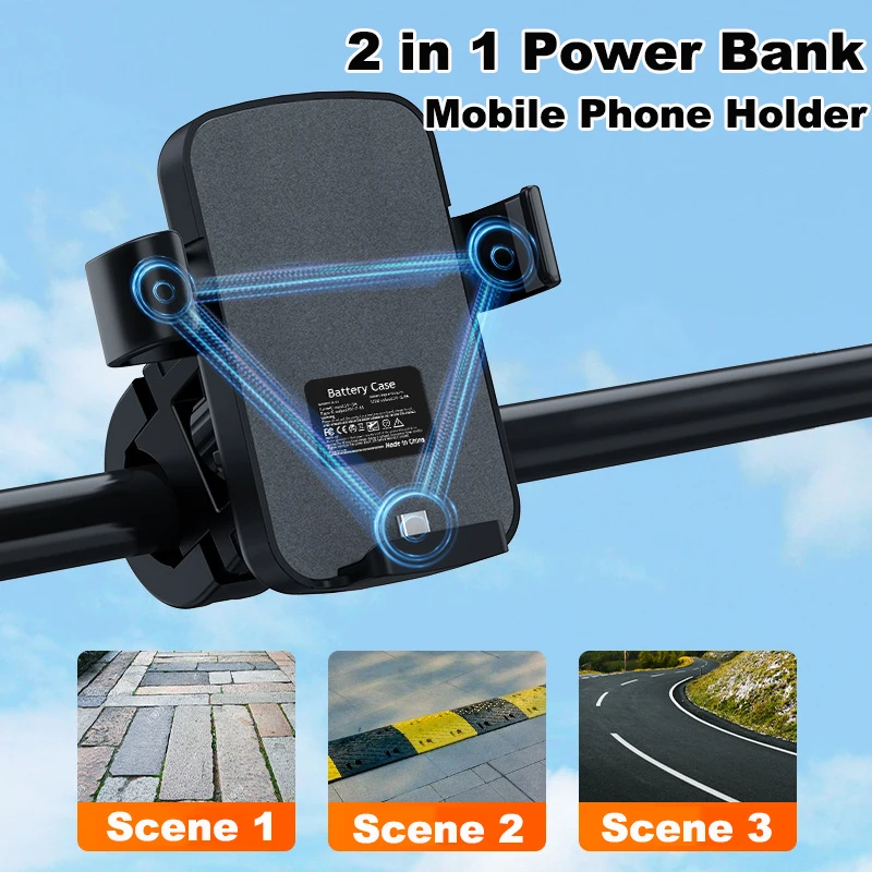 

Power Bank 10000mAh Portable Charger for e-Bike Bicycle Motorcycle Cycle Mobile Phone Holder Powerbank for Xiaomi iPhone Charger