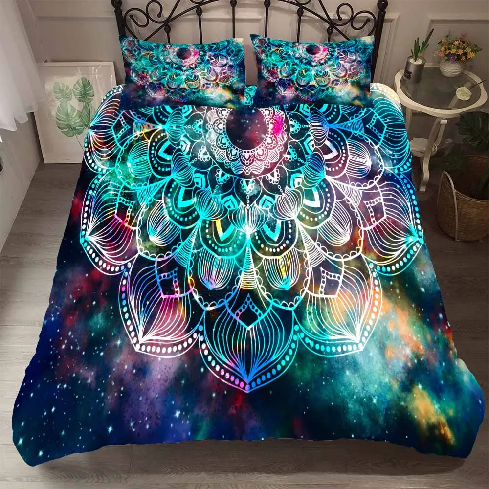 

Hot Bedding Set Mandala Bedclothes Duvet Cover +pillow Cases Bohemia Bedsets Comforter Covers Queen Size Home Textile 2/3pcs