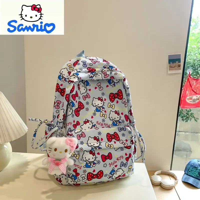 Sanrio High Quality Large Capacity Cartoon Hello Kitty Bow Backpack for Students, Lightweight and Load Reducing Backpack