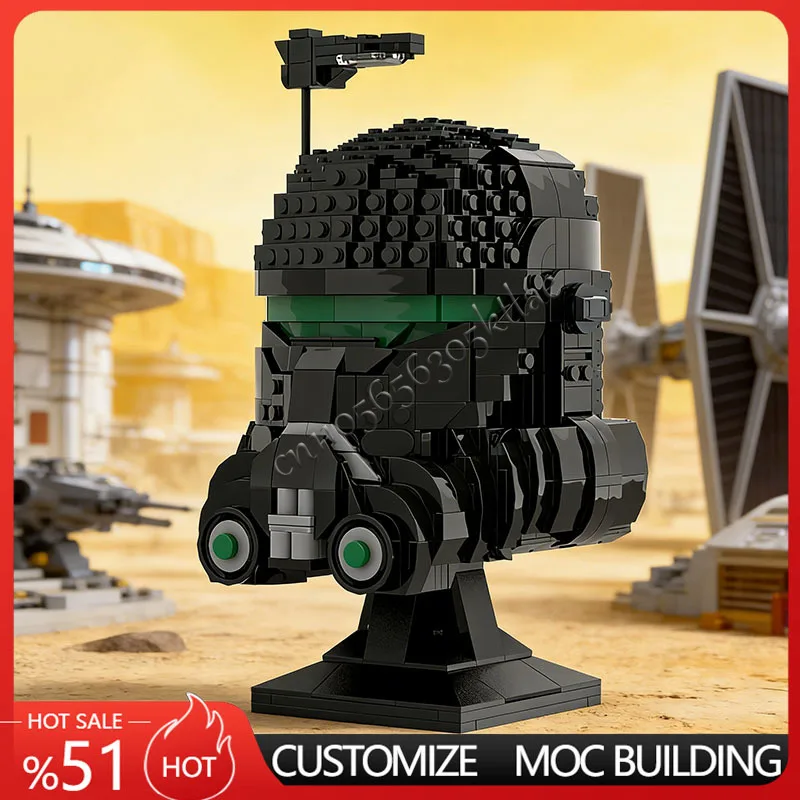 

New 992PCS Star Plan MOC Crosshair Helmet MOC SpaceShip Battle Model DIY Build Blocks Architecture Education Assembly Model Toys
