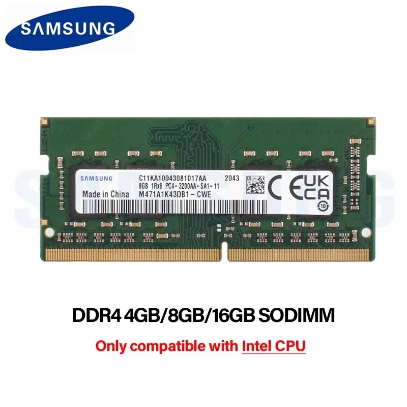 Samsung DDR4 Memoria RAM Laptop 4GB 8GB 16GB 1.2V 3200MHz 2666MHz 2400MHz 213 3MHz 260pin Notebook Sodimm Memory for intel CPU