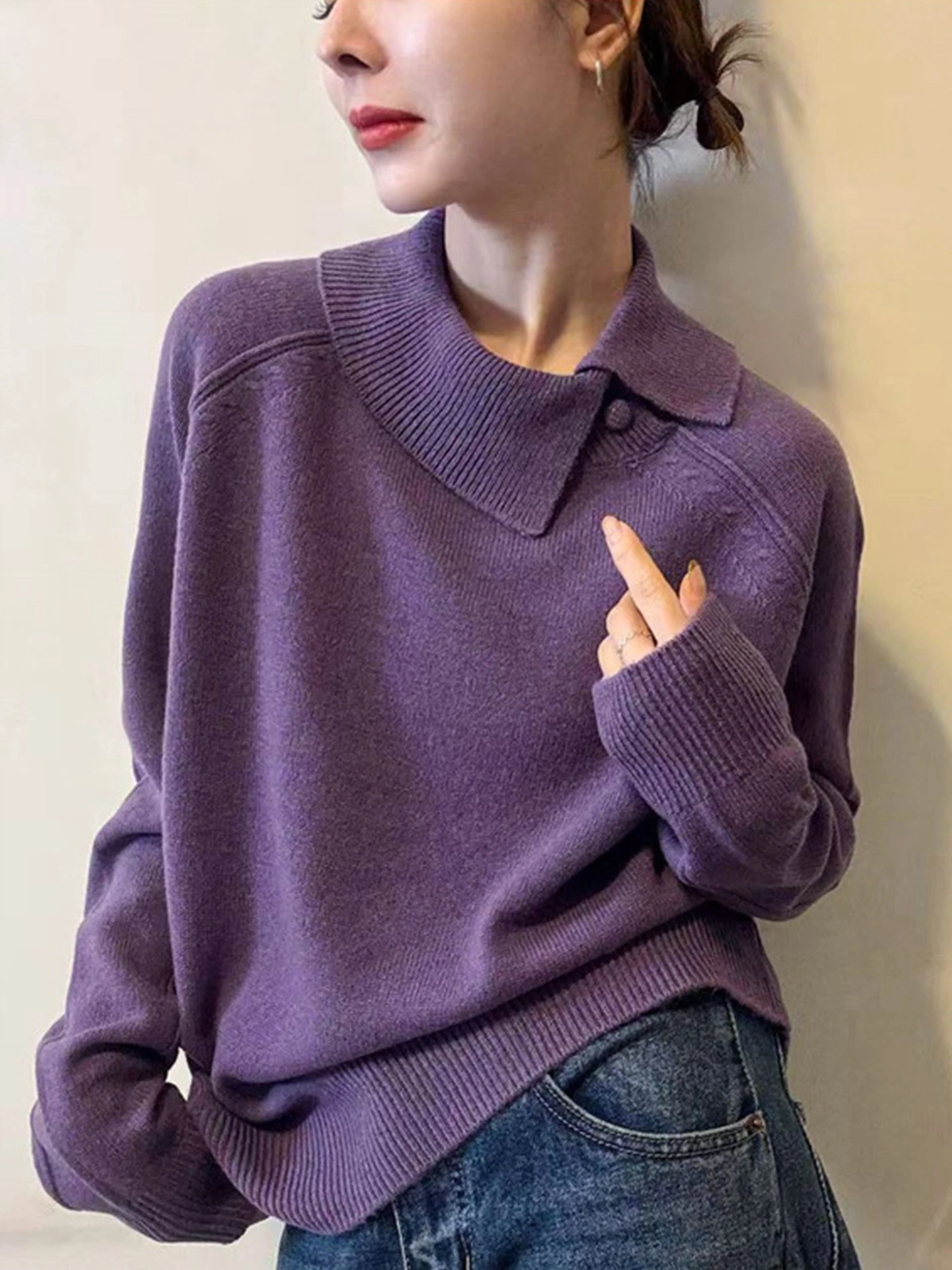 

Мягкий однотонный вязаный свитер Camere, универсальный простой дизайн, зимний длинный топ све для женщин, удобный, приятный для кожи