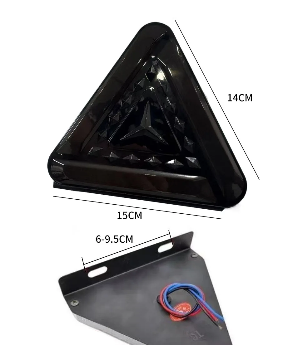 Waterproof tricolor triangular LED truck tail lights and brake lights 24V ABS aluminum alloy fit for multiple trucks