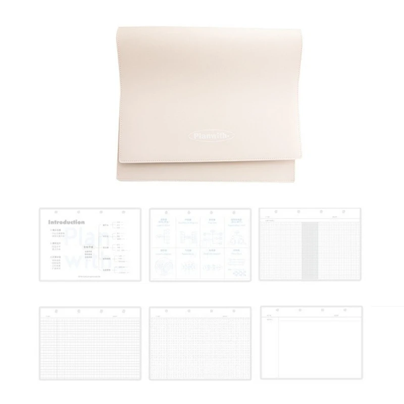 Binderplaner PU Notebook Journal 68 Seiten Gridged/Dotted/Gesinter für Schüler 601d