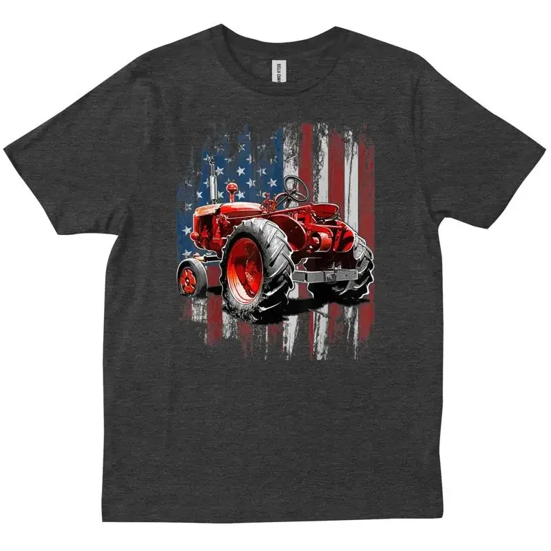 Patriotic Tractor American Flag Farmer Farm T shirt