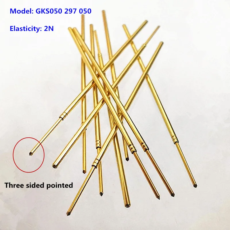 

100PCS INGUN Probe GKS050 297 050 A2000 Three Sided Pointed Spring Test Pine Outer Diameter 0.78mm Length 43mm For ICT Testing