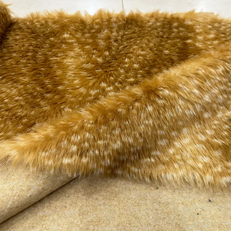 leopard print deer print 2cm short plush artificial fur fabric for performance clothing faux fur Clothes backgroud Fabric