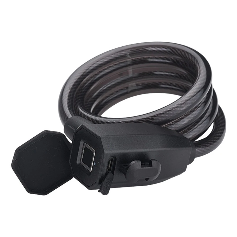 Biometric Fingerprint Cable Lock 1200mm for Bikes Scooters and Motorcycles Weatherproof Keyless Security Solution
