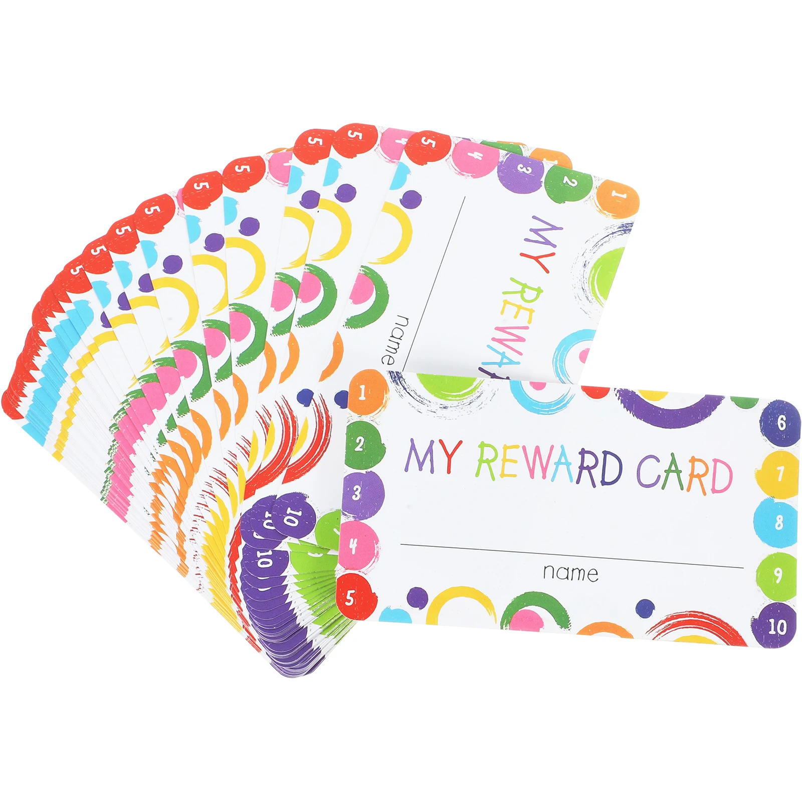 

2pcs 100 Sheets Reward Cards 50 Packs Colorful Punch Classroom Incentives Cartoon Loyalty Student Behavior Tracking Stickers